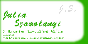 julia szomolanyi business card